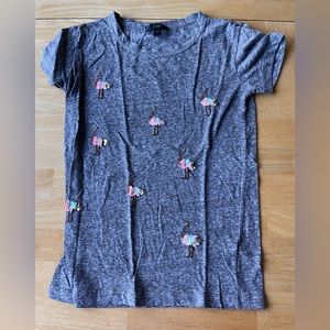 J. Crew flamingo sequin t-shirt